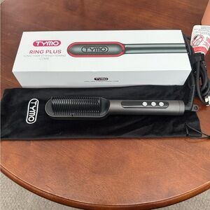 TYMO Ring Plus Ionic Hair Straightening Comb in Matte Black